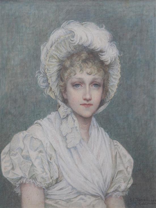 Georgina Frederica Terrell (neé Koberwein, 1853-1903) Stella, portrait of a young lady 10 x 8in.